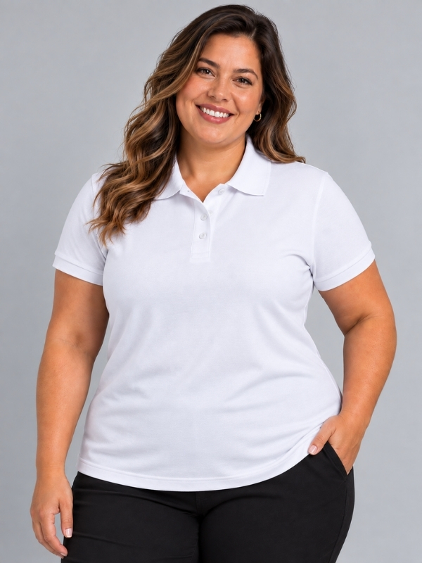 Polo Babylook - Piquet PA - plus size - branco