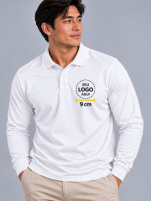 Polo Tradicional - PV - personalizavel - branco
